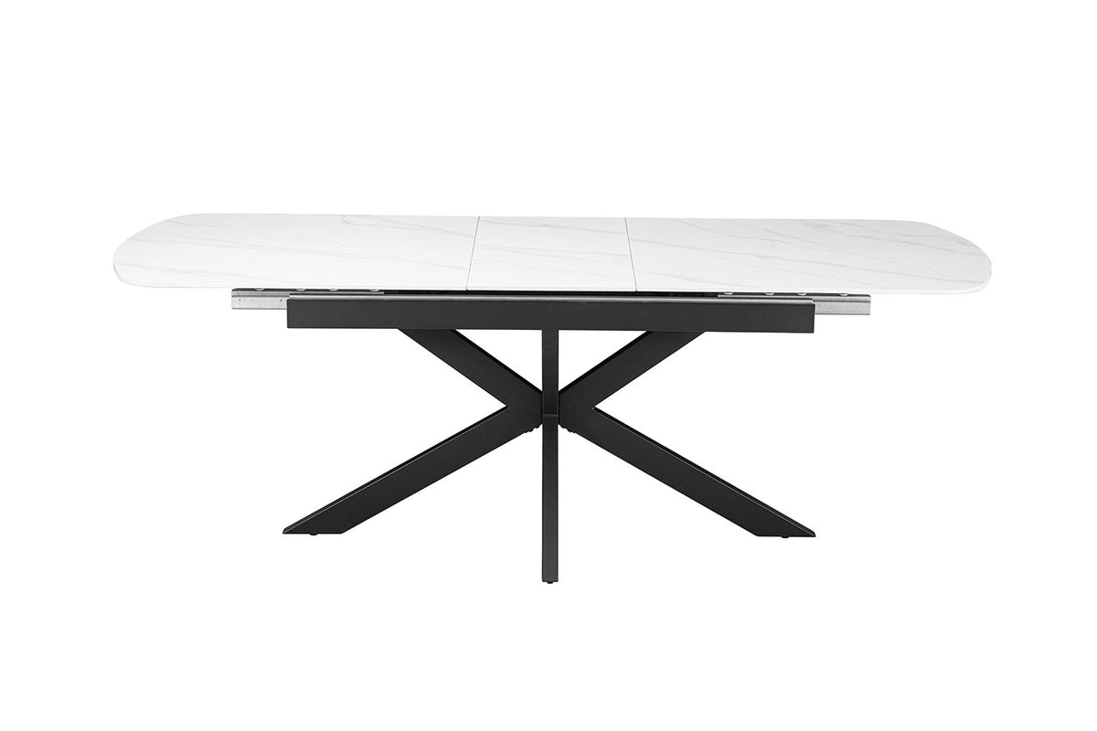 Rousseau - Uitschuifbare eettafel Hestia Deens Ovaal - Steen Wit - 76 x 180-220 x 90 cm