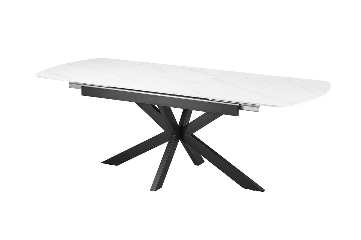 Rousseau - Uitschuifbare eettafel Hestia Deens Ovaal - Steen Wit - 76 x 180-220 x 90 cm