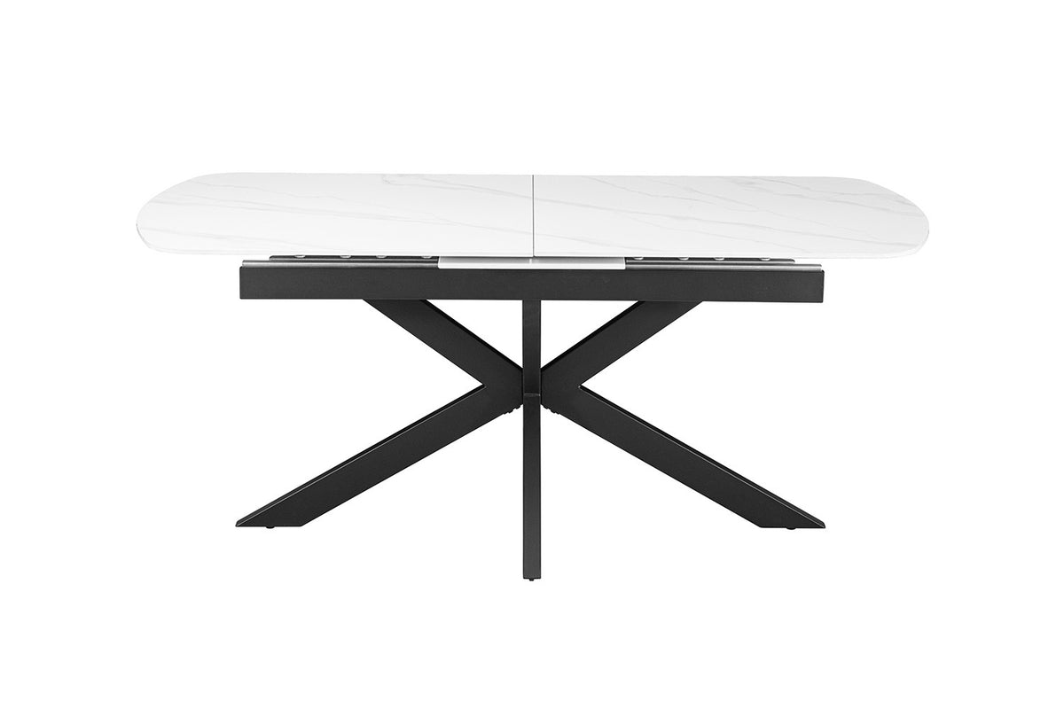 Rousseau - Uitschuifbare eettafel Hestia Deens Ovaal - Steen Wit - 76 x 180-220 x 90 cm