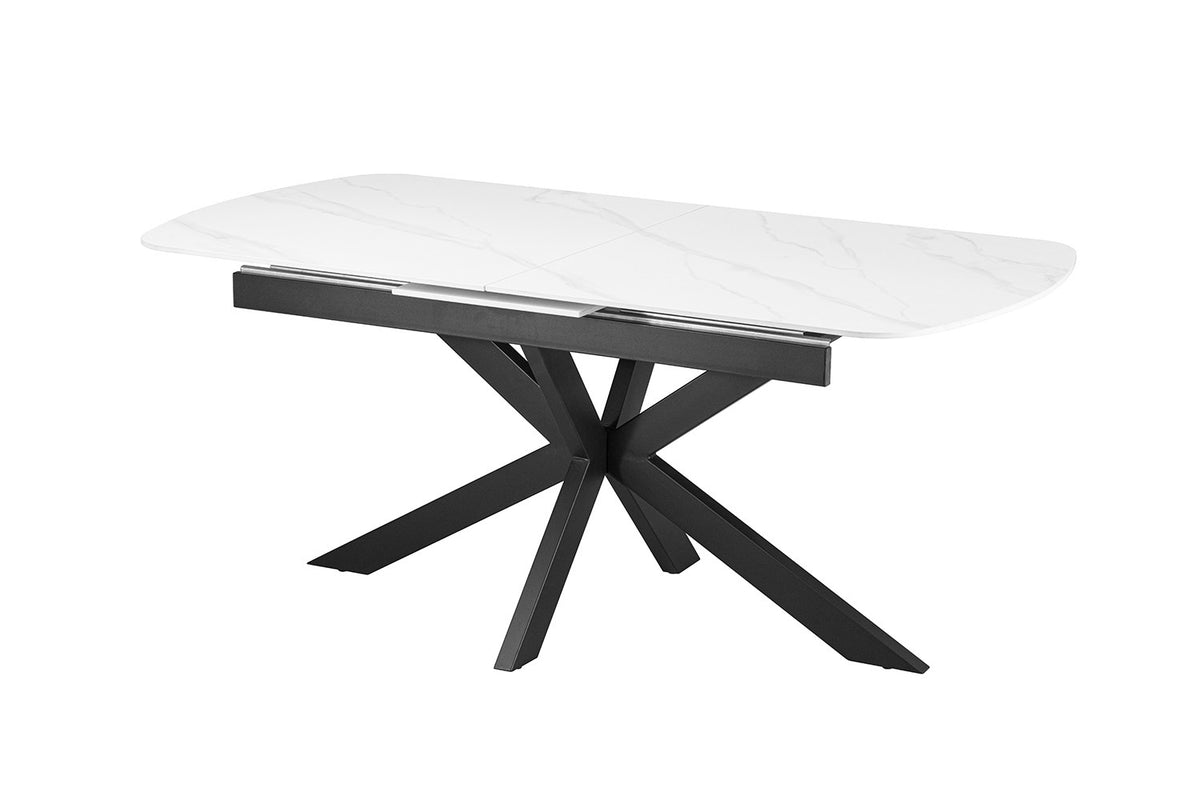 Rousseau - Uitschuifbare eettafel Hestia Deens Ovaal - Steen Wit - 76 x 180-220 x 90 cm