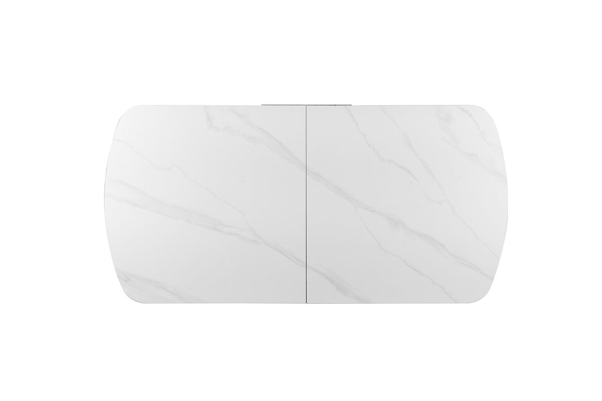 Rousseau - Uitschuifbare eettafel Hestia Deens Ovaal - Steen Wit - 76 x 180-220 x 90 cm