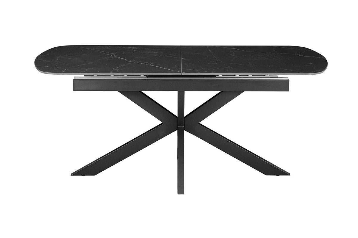Rousseau - Uitschuifbare eettafel Hestia Deens Ovaal - Steen Zwart - 76 x 180-220 x 90 cm