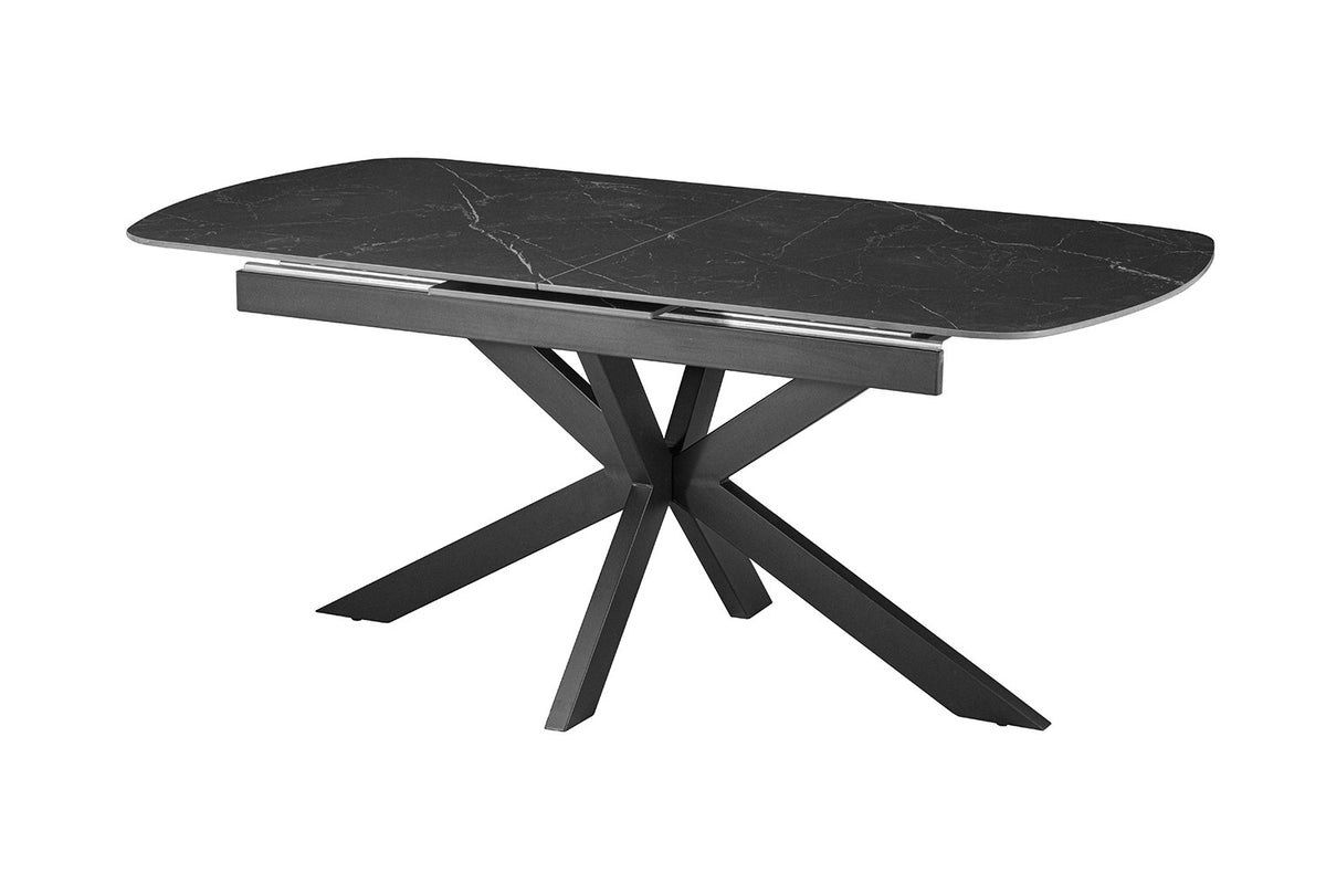 Rousseau - Uitschuifbare eettafel Hestia Deens Ovaal - Steen Zwart - 76 x 180-220 x 90 cm