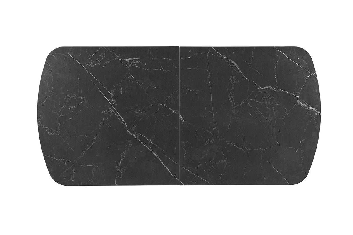 Rousseau - Uitschuifbare eettafel Hestia Deens Ovaal - Steen Zwart - 76 x 180-220 x 90 cm