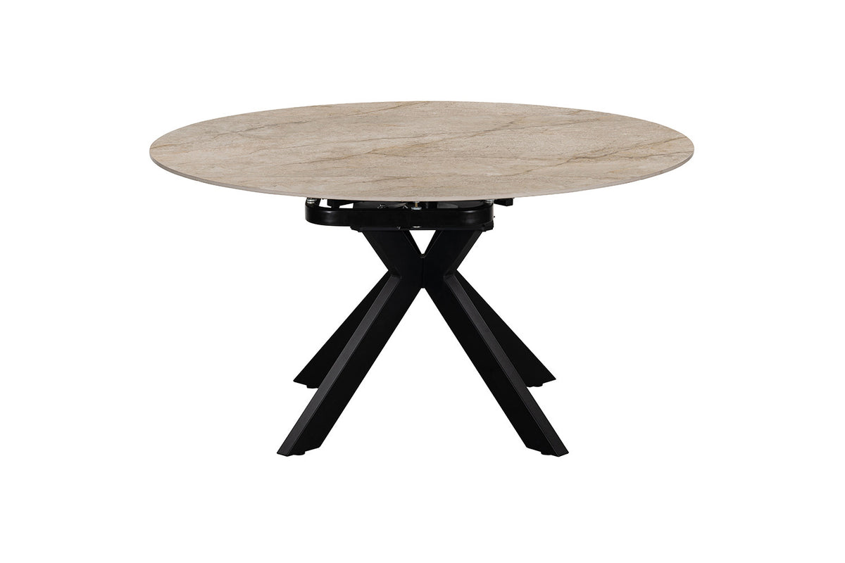 Rousseau - Table à manger extensible Athéna - Pierre Shakespear Beige - 73.5/77 x 90/140 x 140 cm