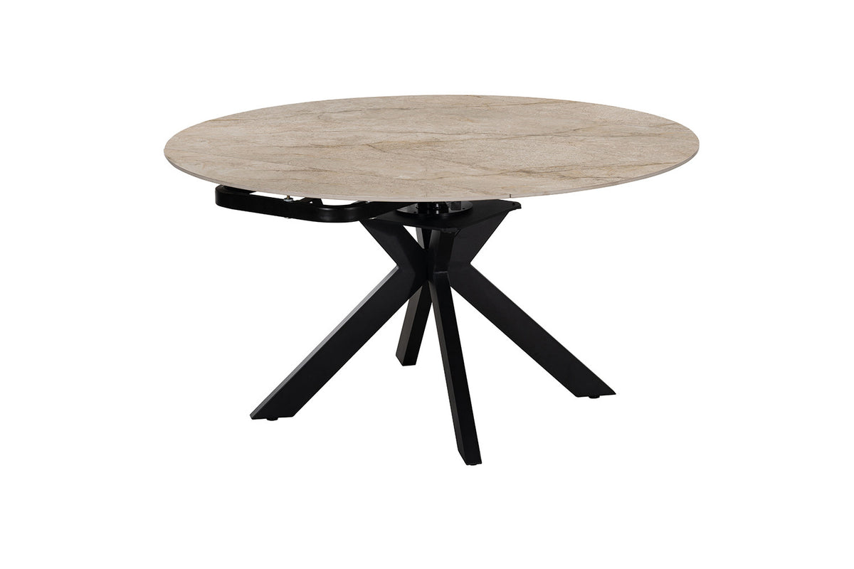 Rousseau - Table à manger extensible Athéna - Pierre Shakespear Beige - 73.5/77 x 90/140 x 140 cm