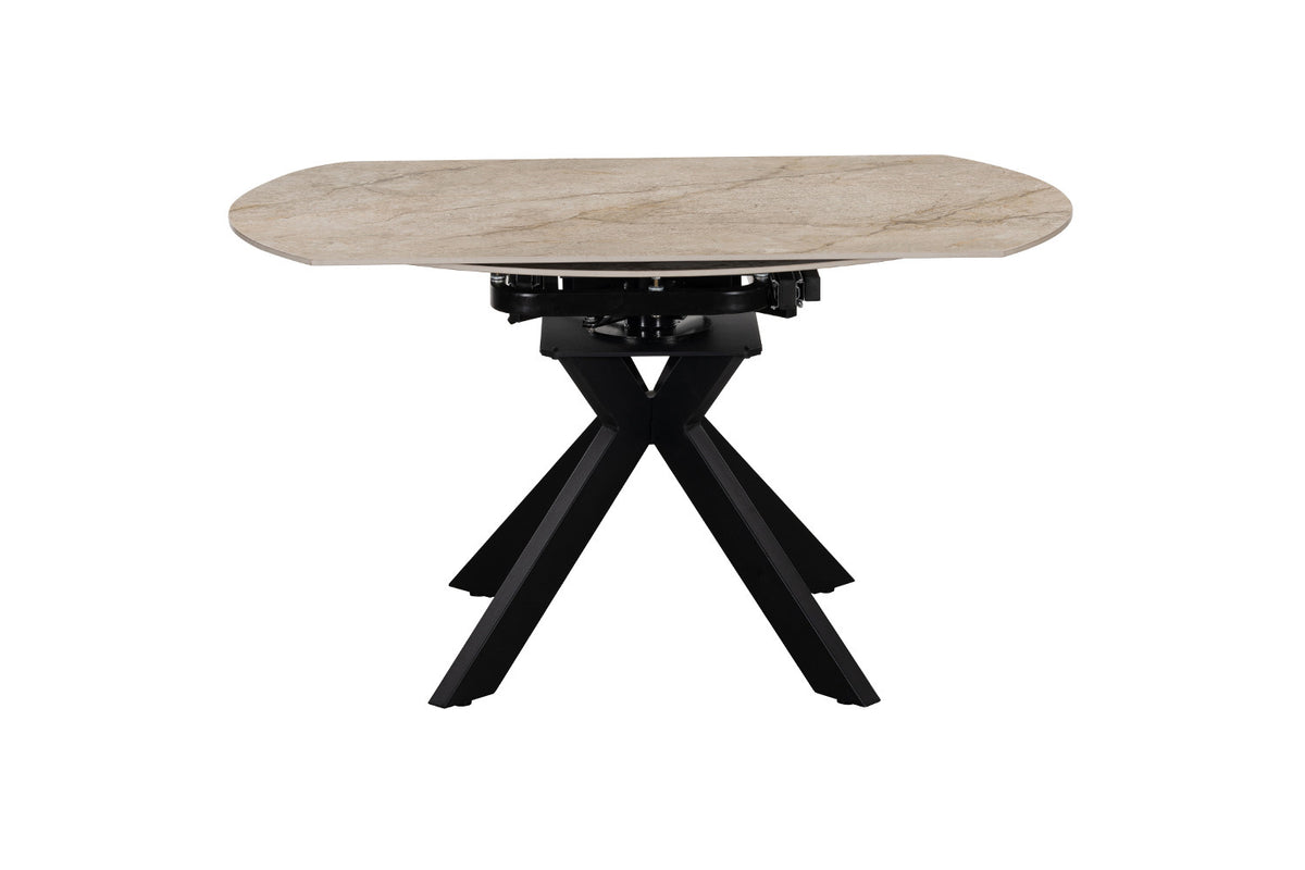 Rousseau - Table à manger extensible Athéna - Pierre Shakespear Beige - 73.5/77 x 90/140 x 140 cm