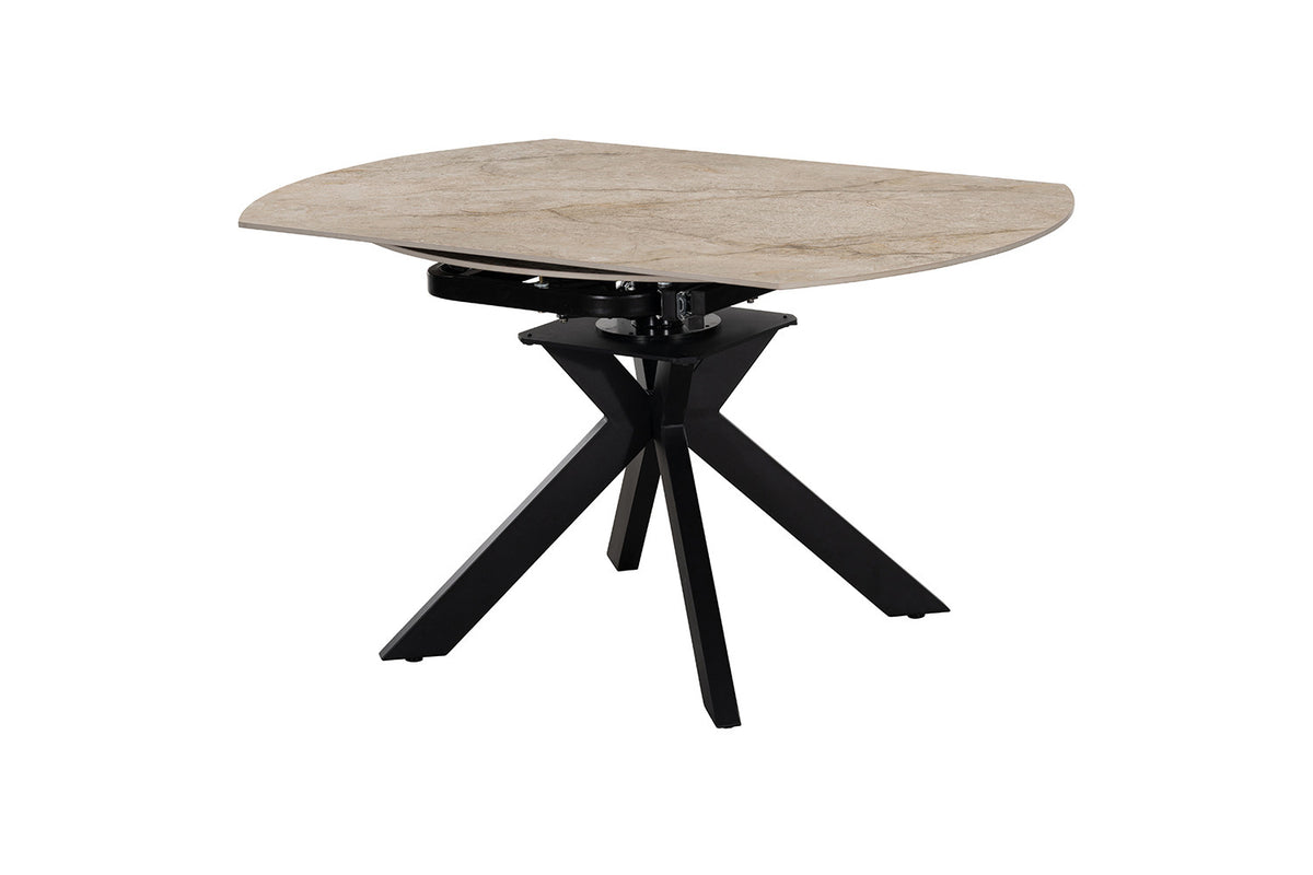 Rousseau - Table à manger extensible Athéna - Pierre Shakespear Beige - 73.5/77 x 90/140 x 140 cm