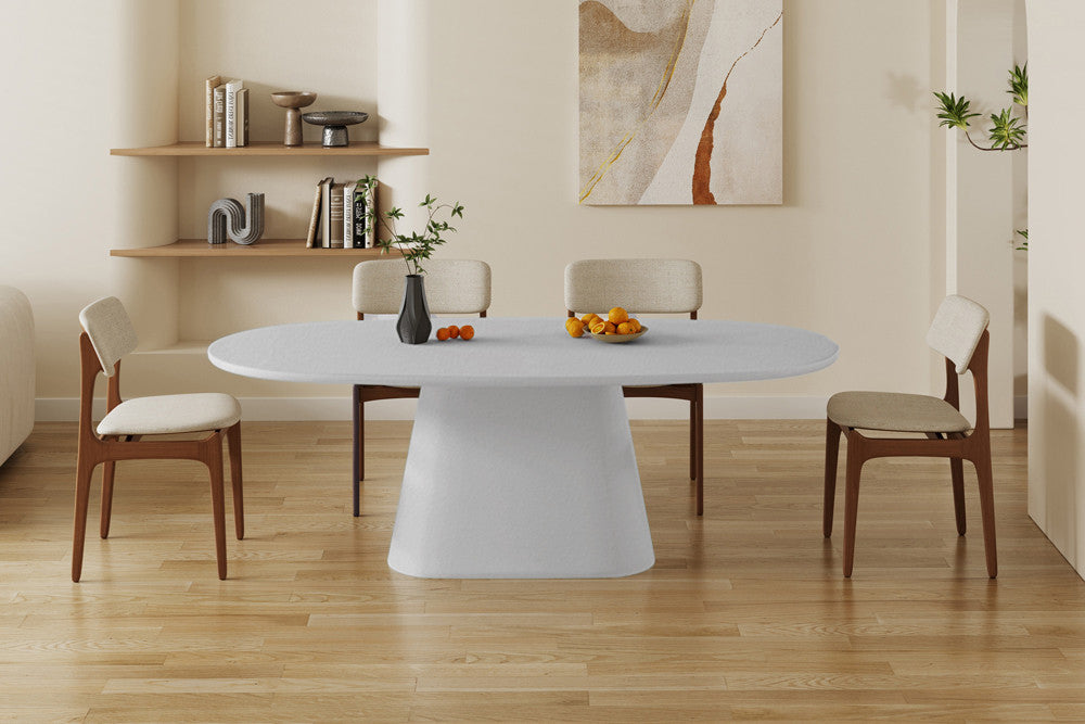 Rousseau - Eettafel Tavira 220 cm Ovaal - Cement Ecru - 76 x 220 x 100 cm