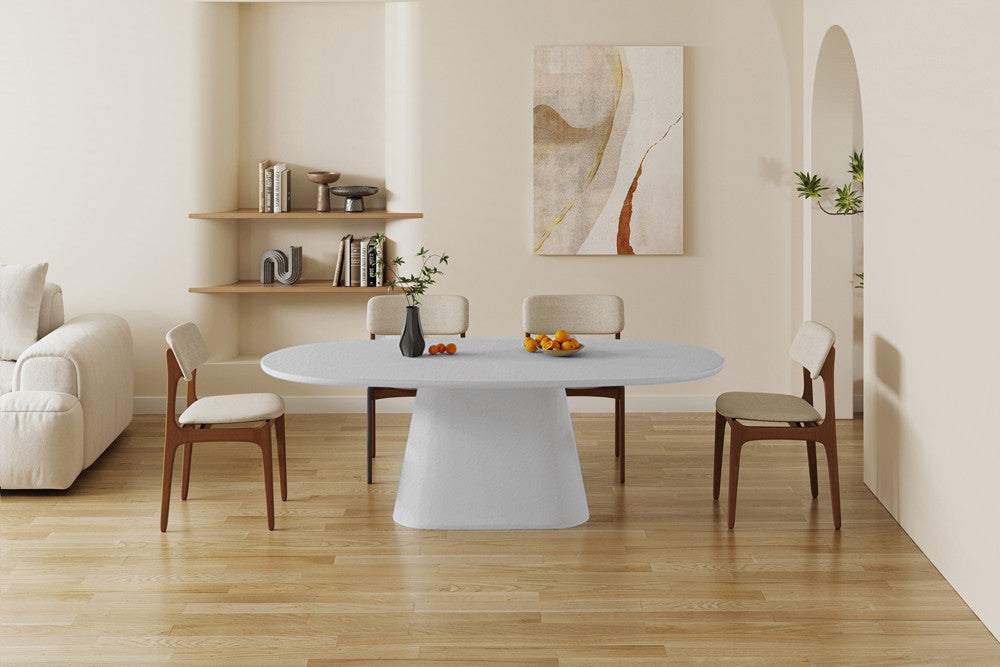 Rousseau - Eettafel Tavira 220 cm Ovaal - Cement Ecru - 76 x 220 x 100 cm