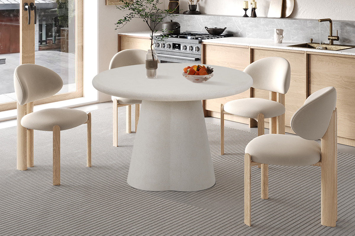 Rousseau - Eettafel Faro 120 cm Rond - Organisch Cement - 76 x 120 x 120 cm