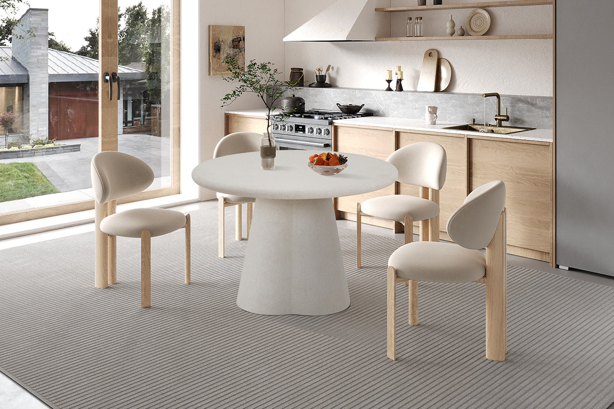 Rousseau - Eettafel Faro 120 cm Rond - Organisch Cement - 76 x 120 x 120 cm