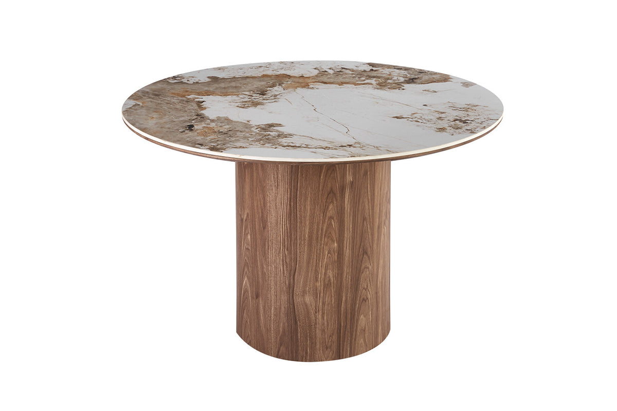 Rousseau - Table à manger ronde Evora - Pierre Pandora brillante - 76 x 120 x 120 cm
