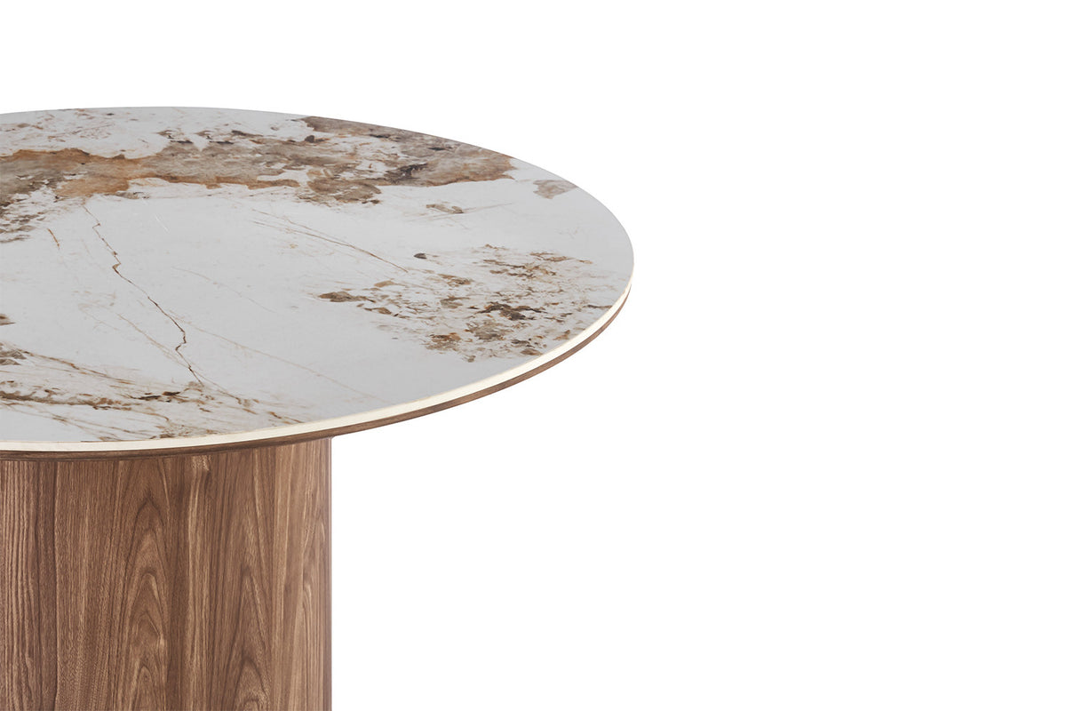 Rousseau - Table à manger ronde Evora - Pierre Pandora brillante - 76 x 120 x 120 cm