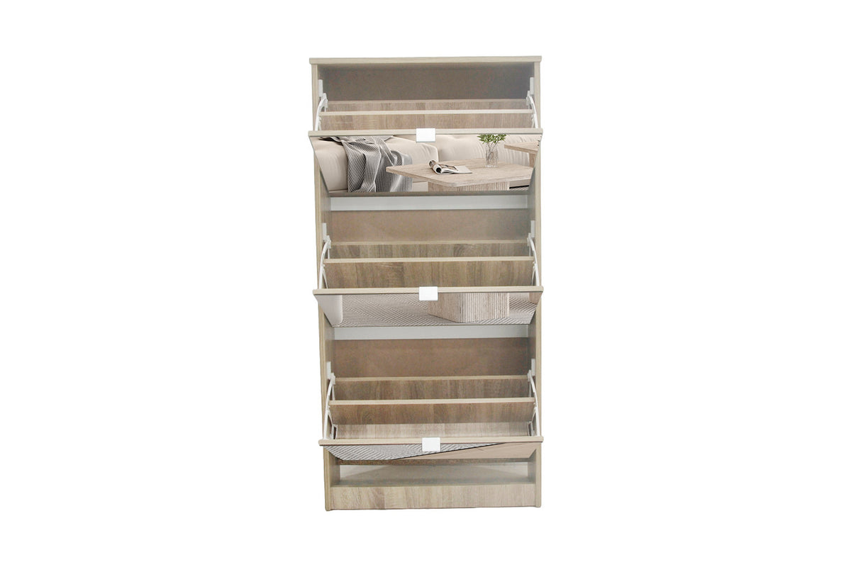 Rousseau - Schoenenkast Mex - Spiegel 3 laden Sonoma - 123 x 60.5 x 23.5 cm