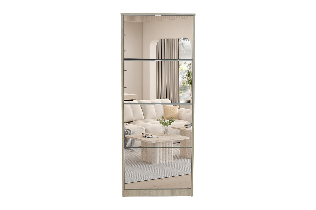 Rousseau - Schoenenkast Mex - Spiegel 4 laden Sonoma - 161 x 60.5 x 23.5 cm