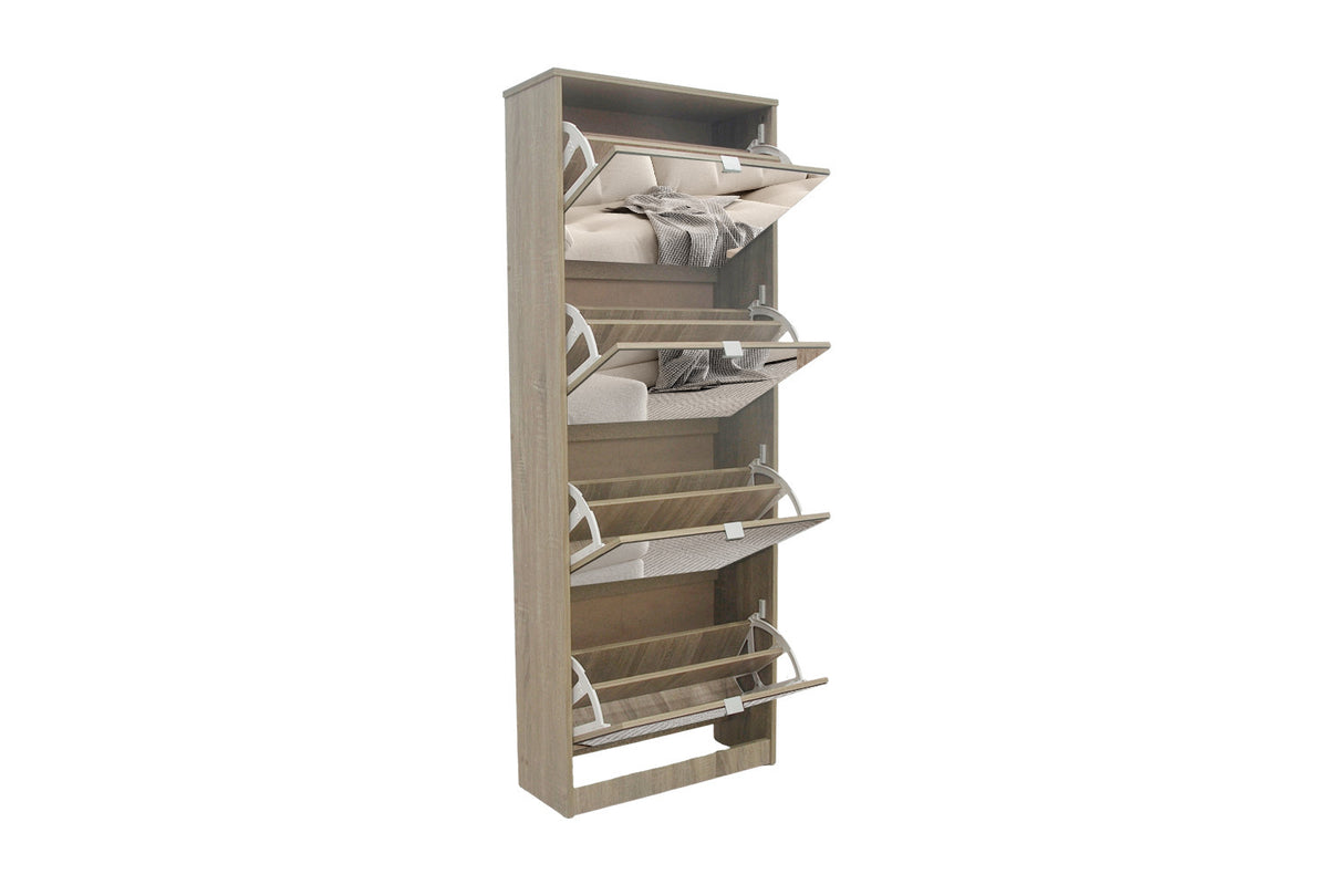 Rousseau - Schoenenkast Mex - Spiegel 4 laden Sonoma - 161 x 60.5 x 23.5 cm