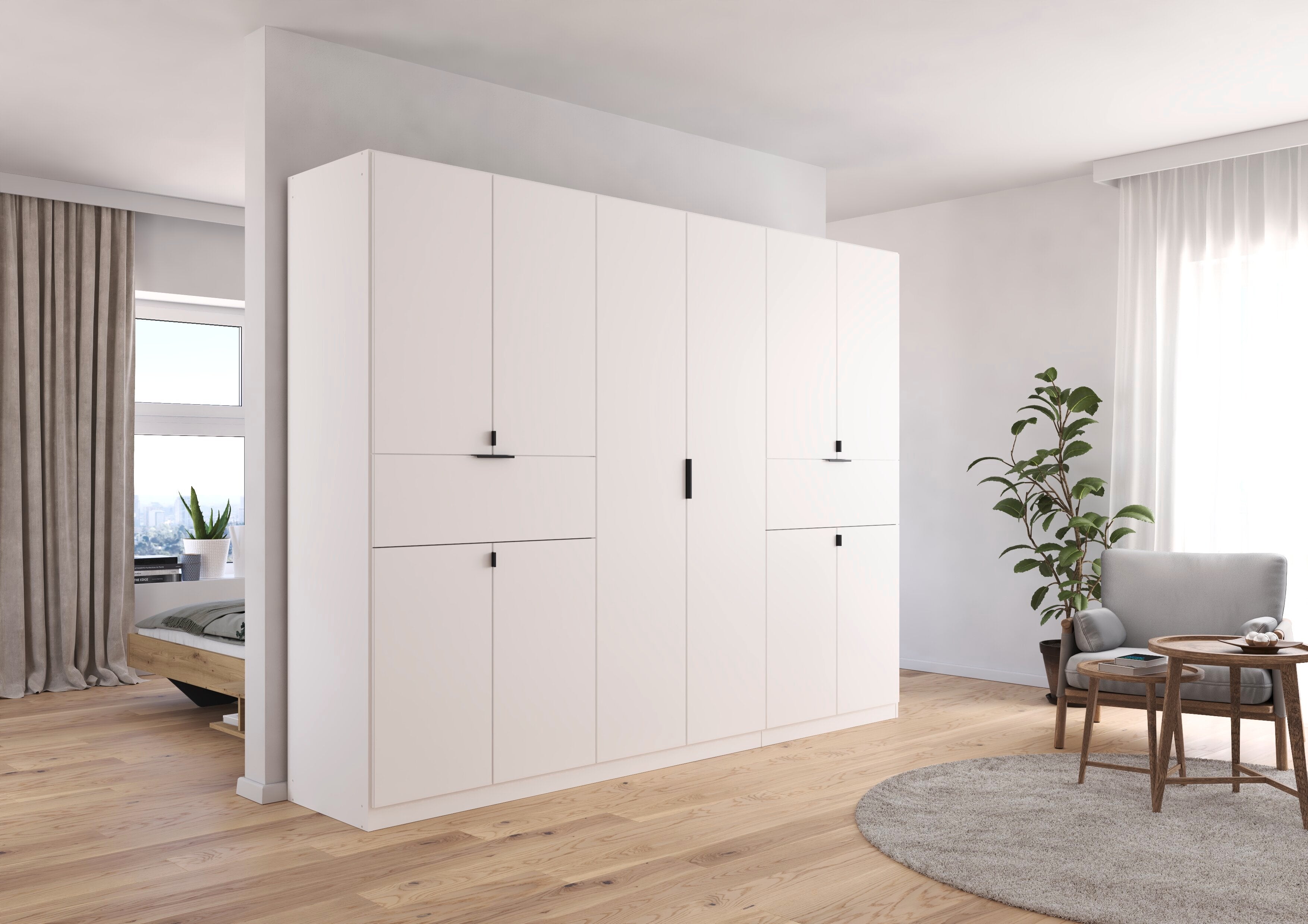 Armoire RAU - Ticao - Décor blanc – 271 x 210 x 54 cm