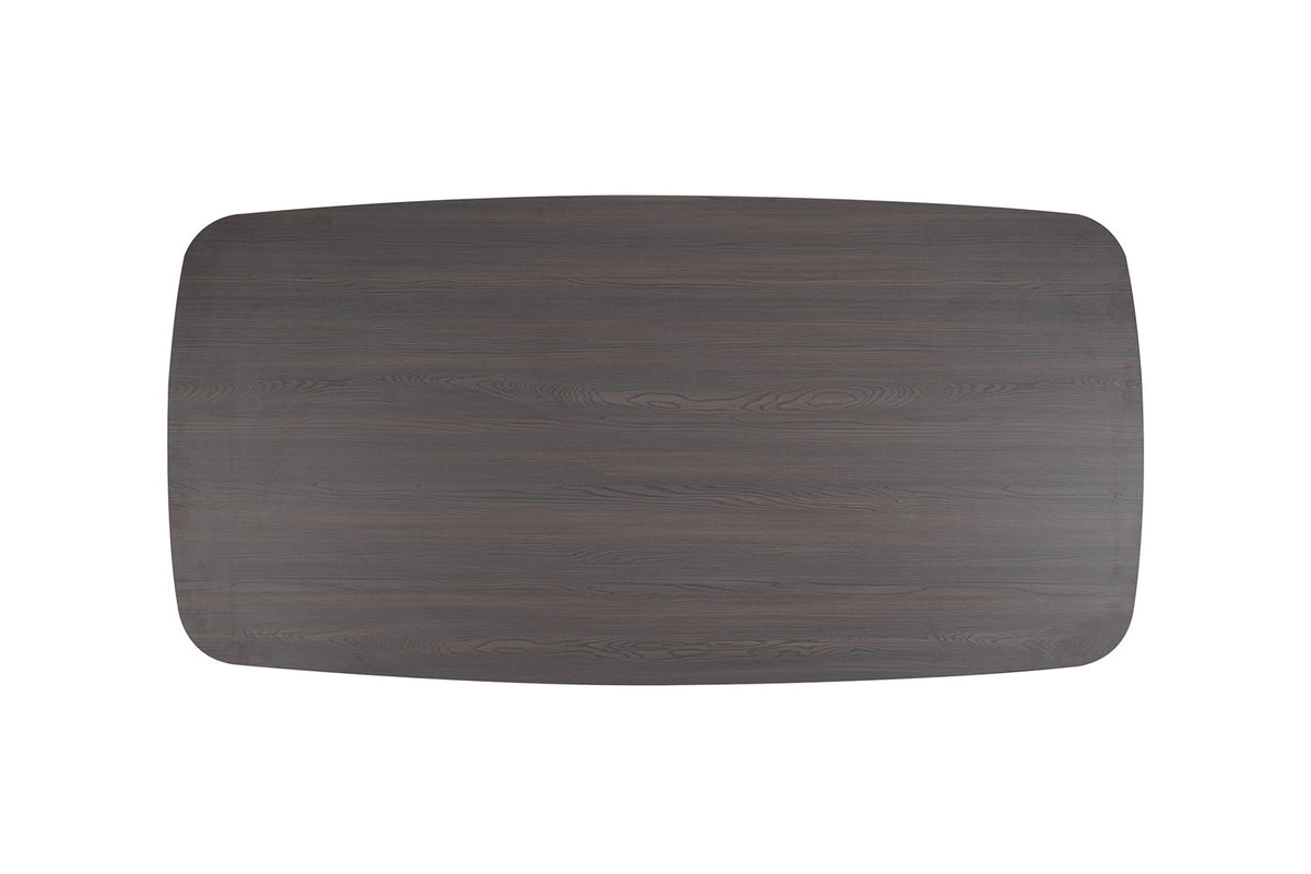 Rousseau - Table à manger Terra - Mélaminé Chêne taupe - Pied Noir - 76 x 200 x 100 cm