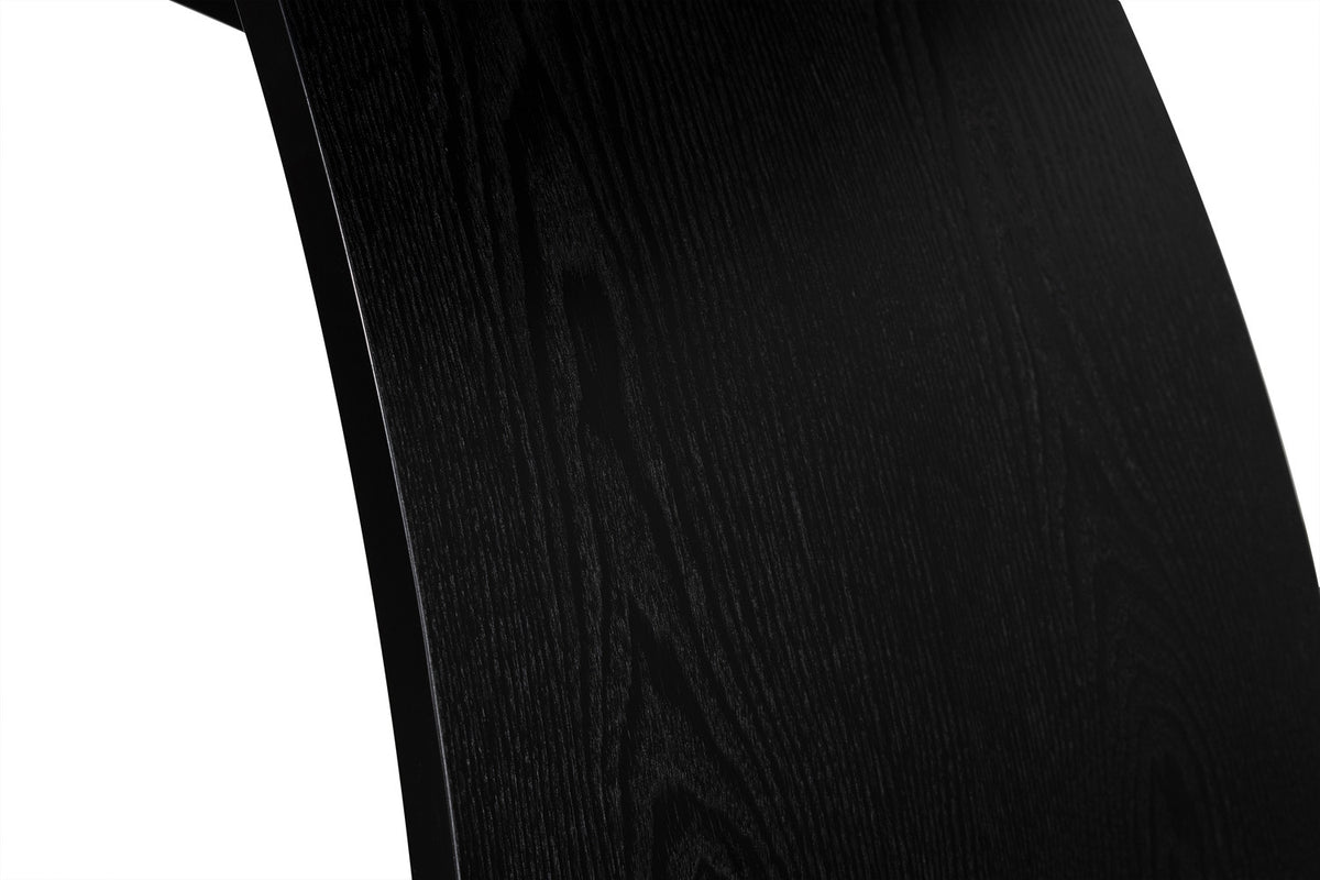Rousseau - Table à manger Terra - Mélaminé Chêne taupe - Pied Noir - 76 x 200 x 100 cm