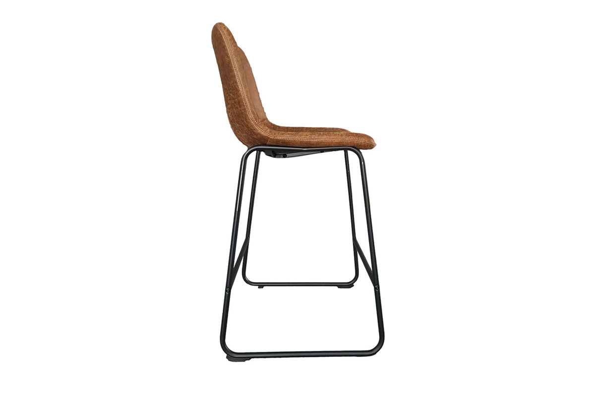 Tabouret de comptoir « Mancia » en PU Ote Topper 02 Cognac