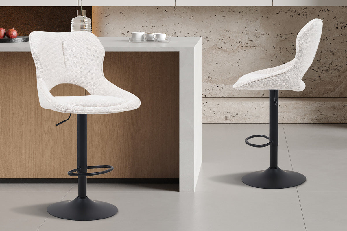 Rousseau - Barkruk Mori - Stof Beige - 100-121 x 51 x 53 cm