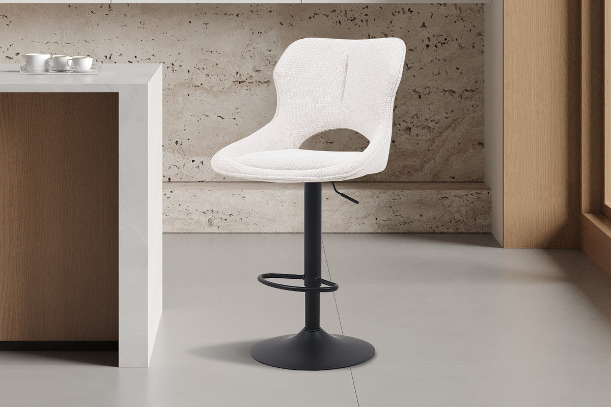 Rousseau - Barkruk Mori - Stof Beige - 100-121 x 51 x 53 cm
