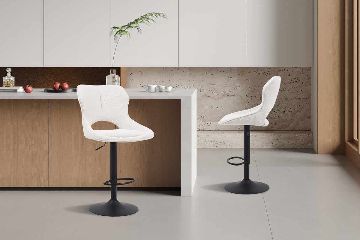 Rousseau - Barkruk Mori - Stof Beige - 100-121 x 51 x 53 cm