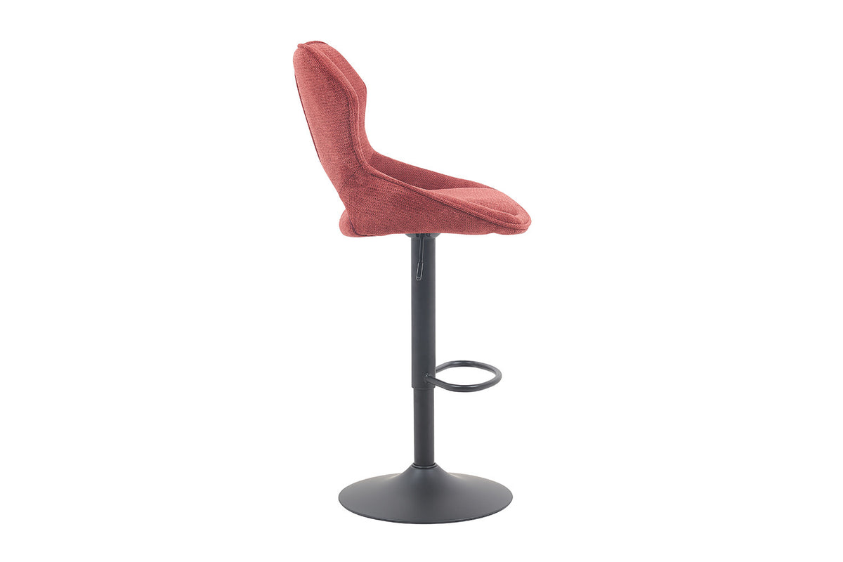 Rousseau - Barkruk Mori - Stof Rood - 100-121 x 51 x 53 cm