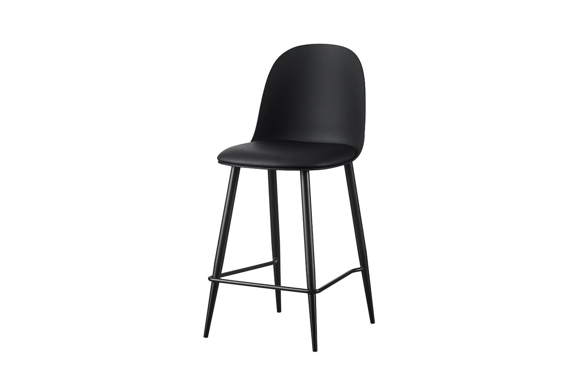 Rousseau - Tabouret de bar Jasmin - PP avec coussin PU Noir - 100.5 x 44 x 51 cm