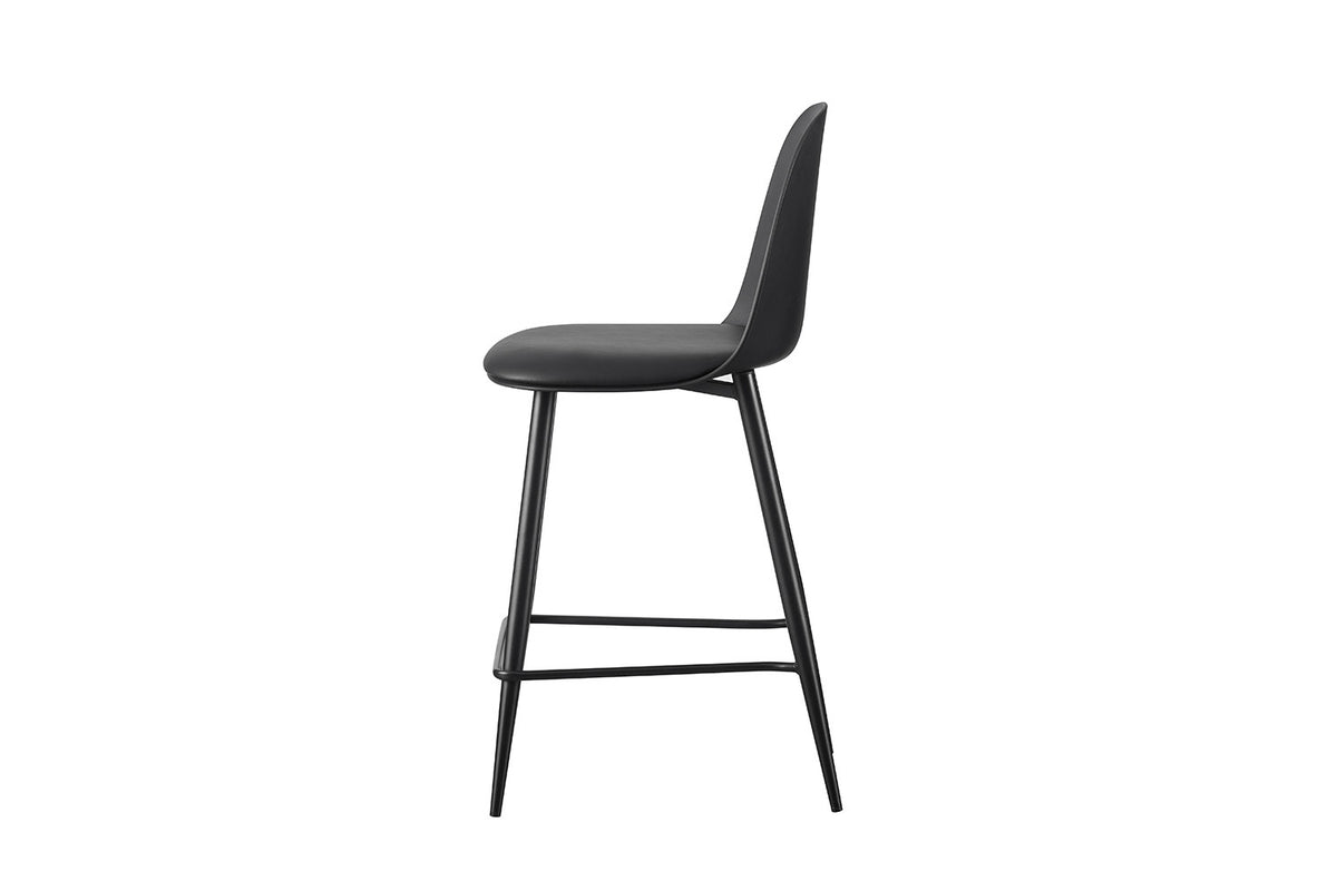 Rousseau - Tabouret de bar Jasmin - PP avec coussin PU Noir - 100.5 x 44 x 51 cm