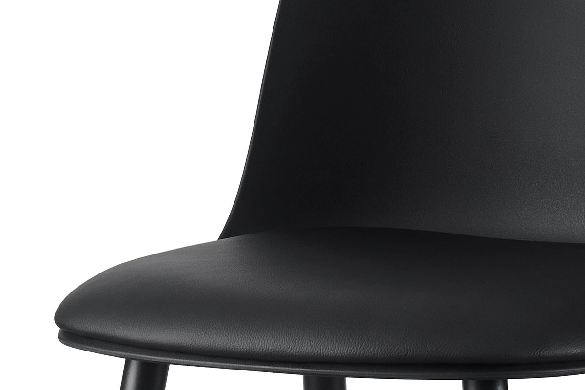 Rousseau - Tabouret de bar Jasmin - PP avec coussin PU Noir - 100.5 x 44 x 51 cm