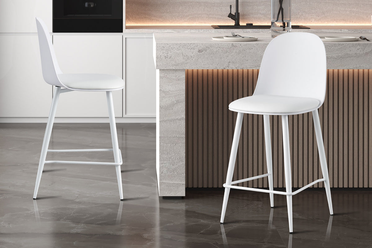 Rousseau - Barkruk Jasmin - PP met PU-kussen Wit - 100.5 x 44 x 51 cm