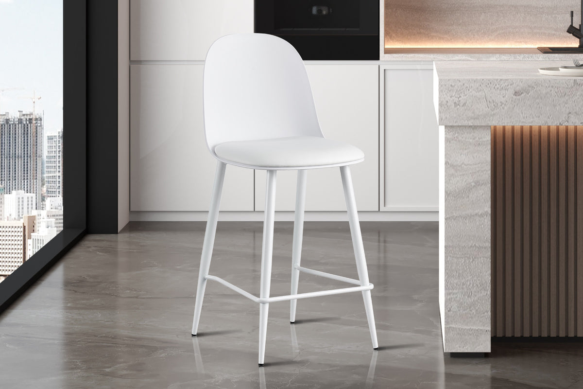 Rousseau - Barkruk Jasmin - PP met PU-kussen Wit - 100.5 x 44 x 51 cm