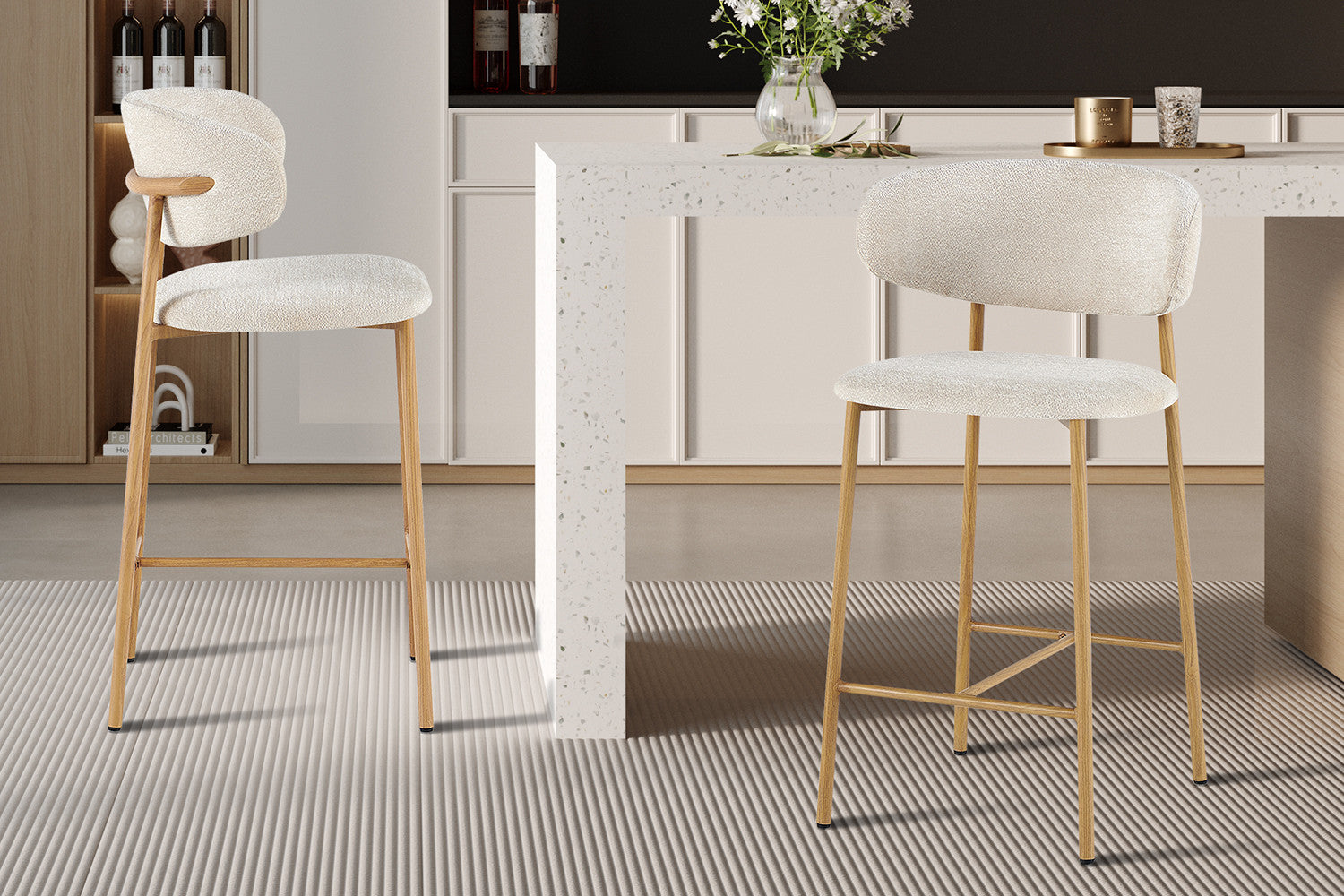 NIEUW - Counterstoel 'Coco' Naturel - Stof Raven 24 Beige – Meubelstad ...