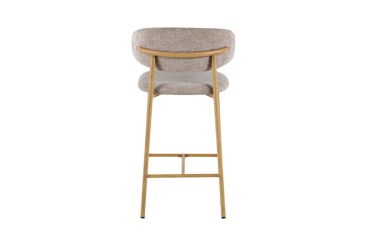 NOUVEAU - Chaise de comptoir 'Coco' Naturel - Tissu Raven 30 Sable