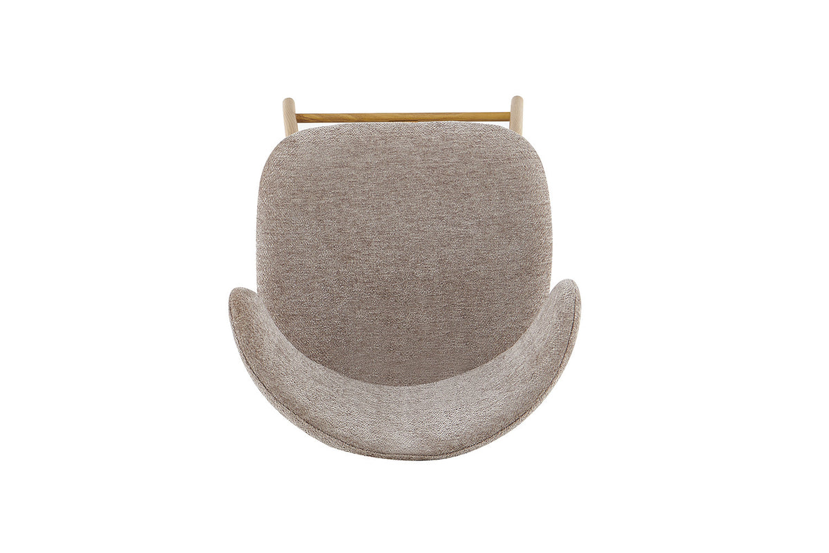 NOUVEAU - Chaise de comptoir 'Coco' Naturel - Tissu Raven 30 Sable