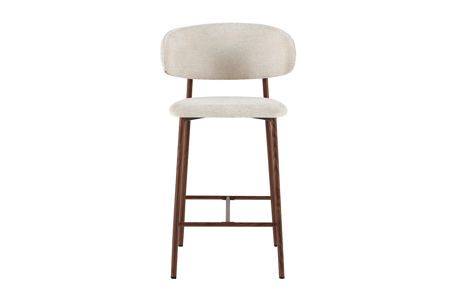 NIEUW - Counterstoel 'Coco' Walnoot - Stof Raven 24 Beige