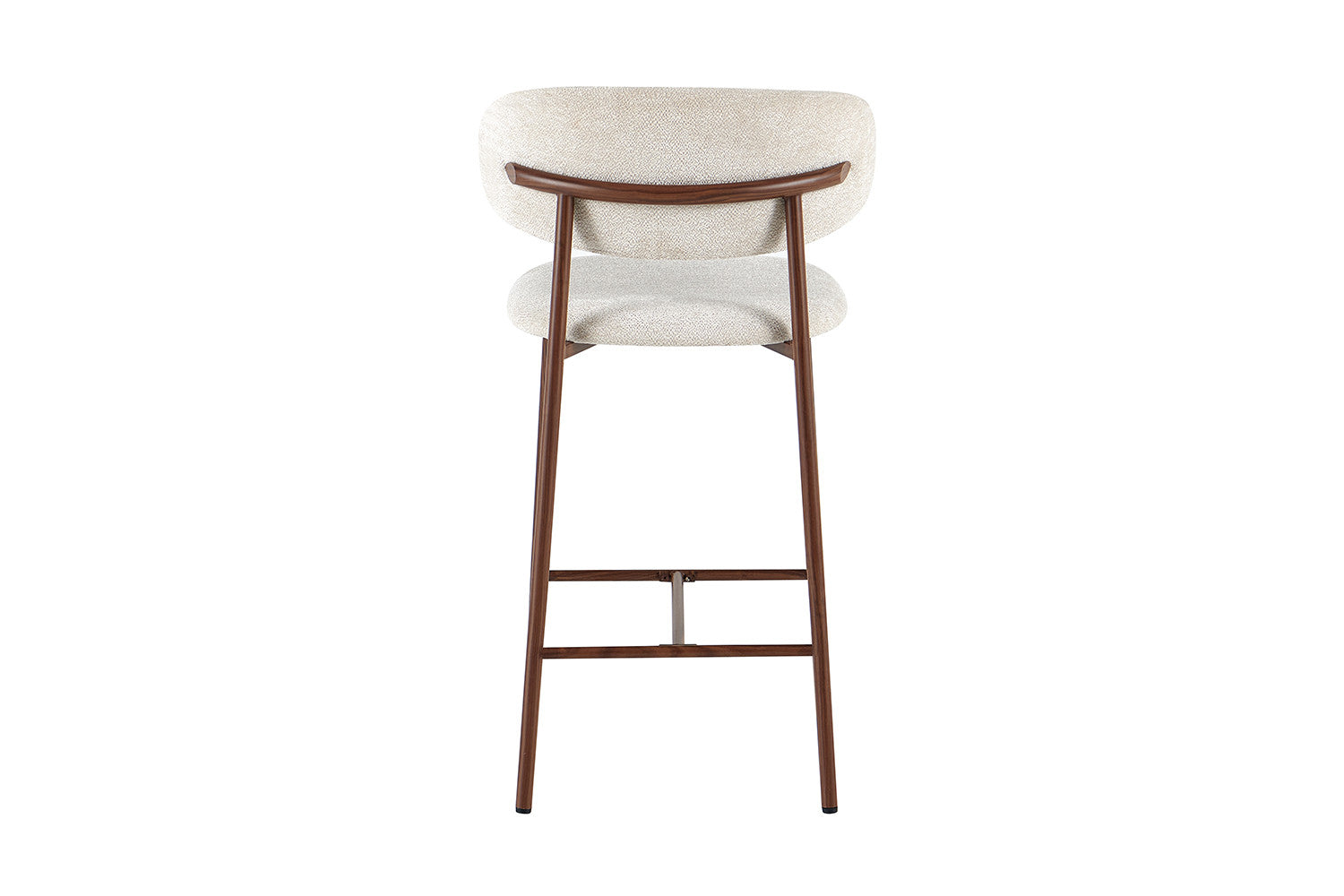 NIEUW - Counterstoel 'Coco' Walnoot - Stof Raven 24 Beige