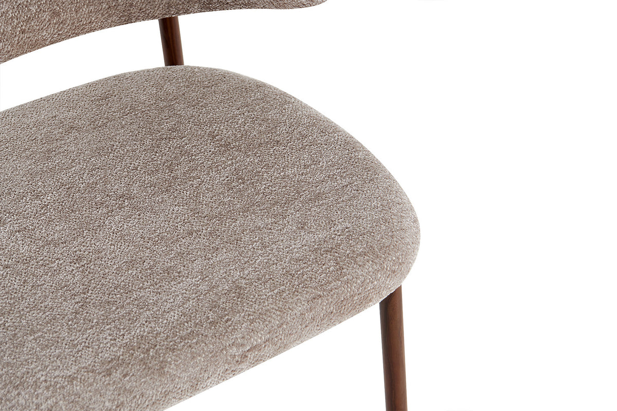 NOUVEAU - Chaise de bar 'Coco' Noyer - Tissu Raven 30 Sable