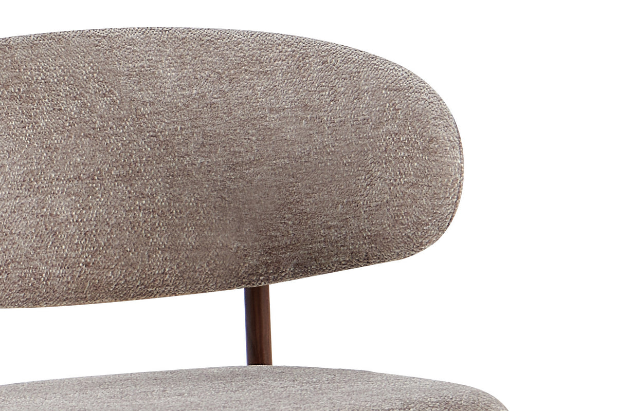 NOUVEAU - Chaise de bar 'Coco' Noyer - Tissu Raven 30 Sable