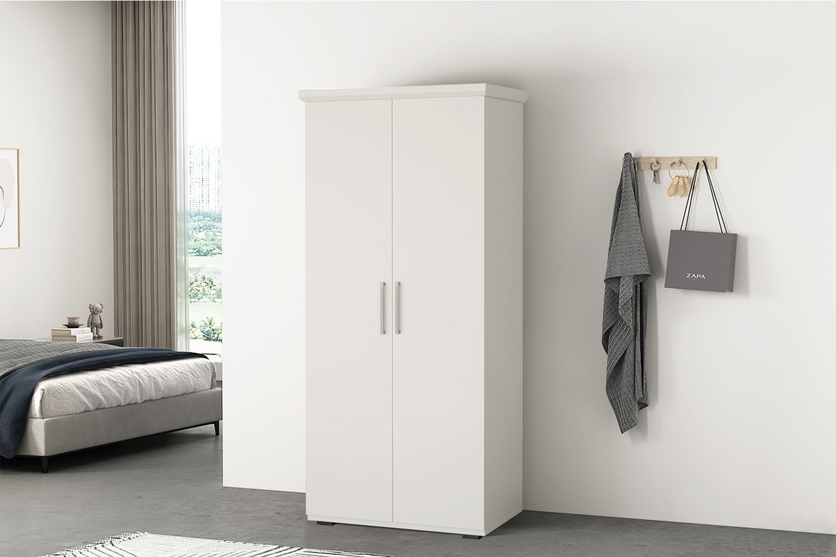 Rousseau - Armoire Mike - 2 portes Blanc - 183 x 80 x 52 cm
