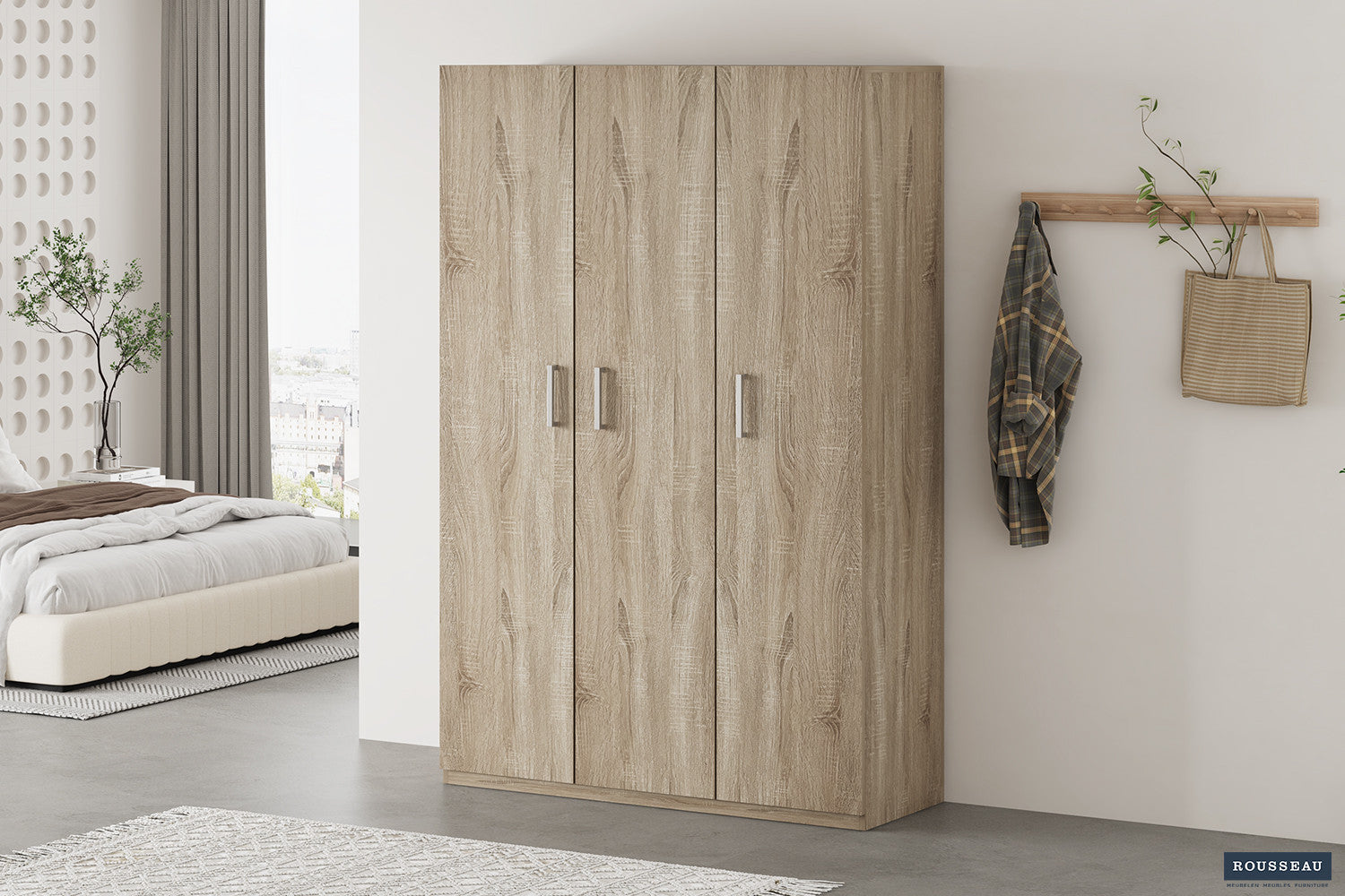 Opbergkast 'Mike' 120 cm 3 deuren Sonoma