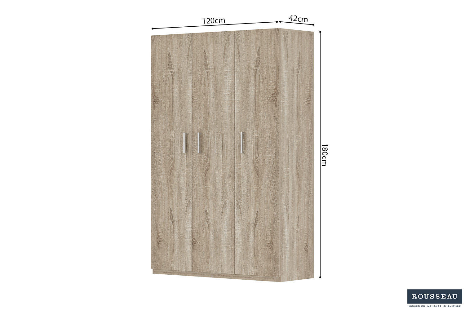 Opbergkast 'Mike' 120 cm 3 deuren Sonoma