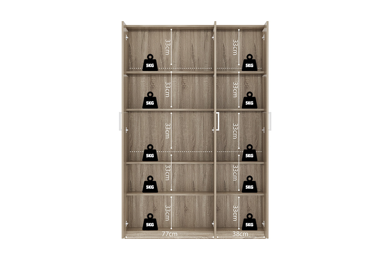 Opbergkast 'Mike' 120 cm 3 deuren Sonoma