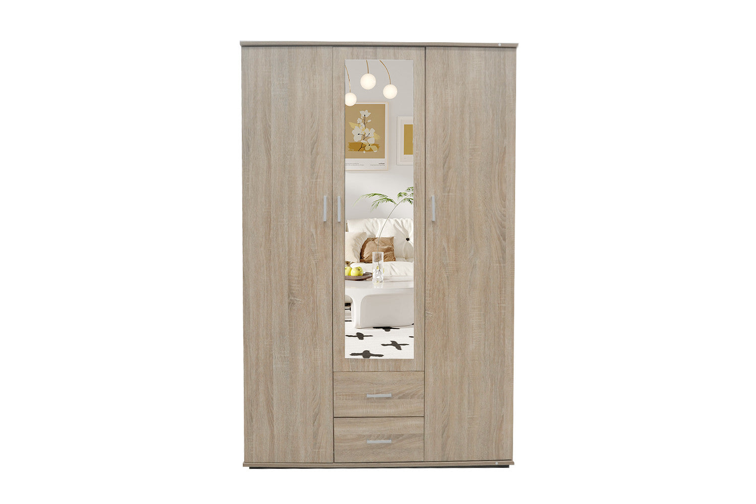 Kleerkast 'Marc' 3 deuren met spiegel Sonoma