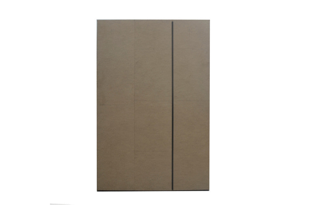 Rousseau - Kleerkast Marc - 3 deuren met spiegel Donkergrijs - 185 x 120 x 52 cm