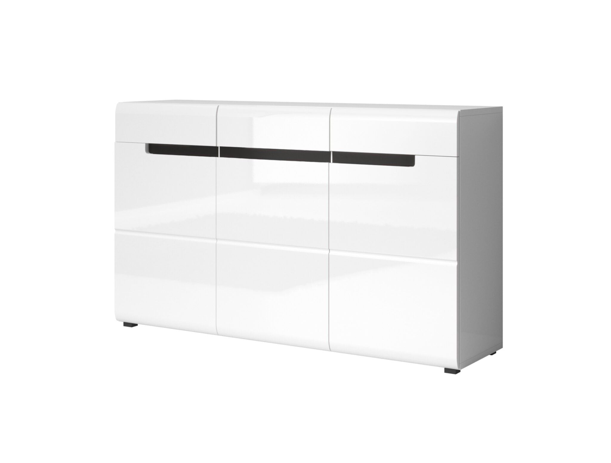 Image of Dressoir Hektor 42 - Wit/Antraciet/Eik - Twee kleuren - 136x92x39cm. Het meubel is niet voorgemonteerd. Beperkt montageplan.Geadviseerd om te combineren met an...