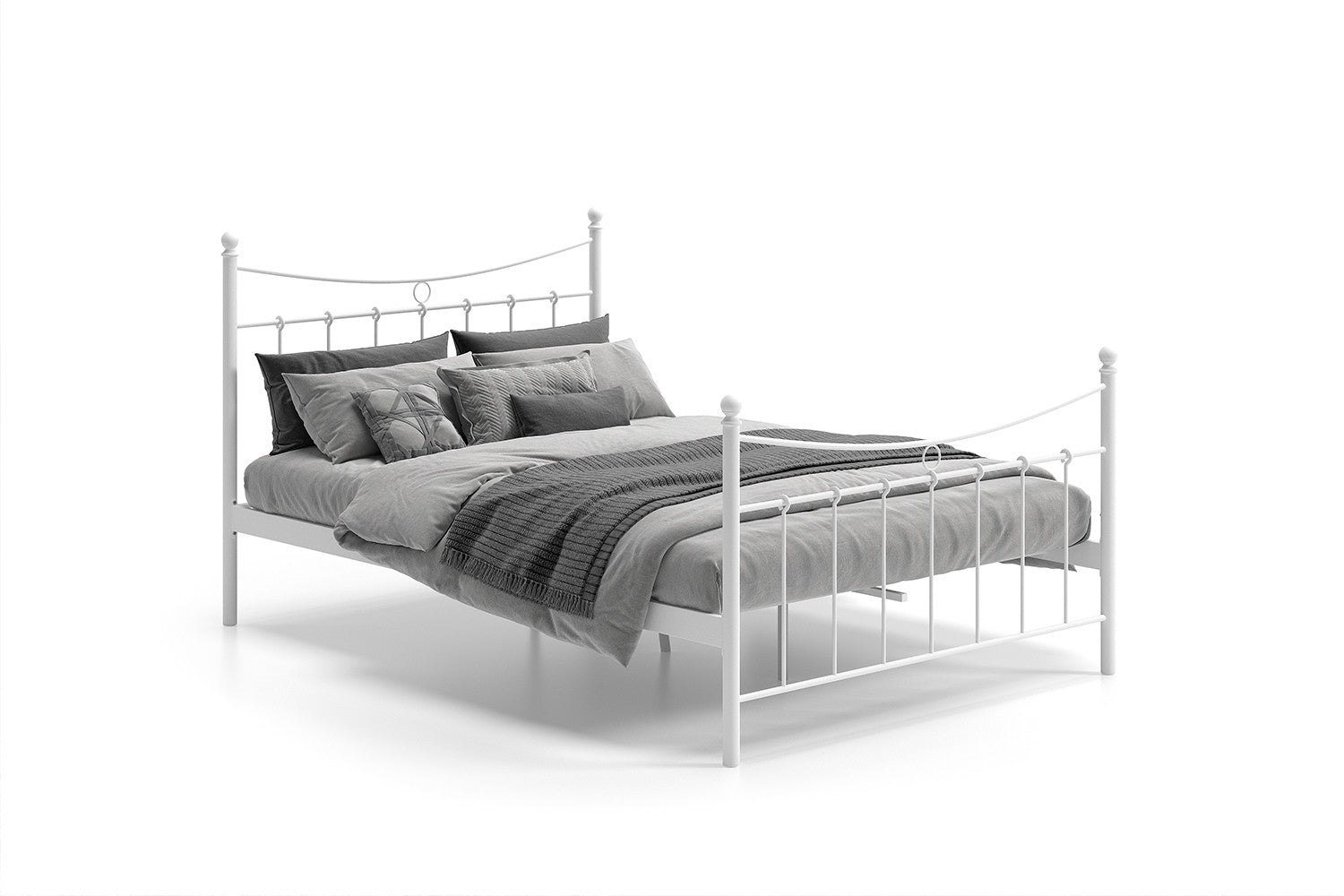 Bed 'Sacha' 140x200 met lattenbodem Wit