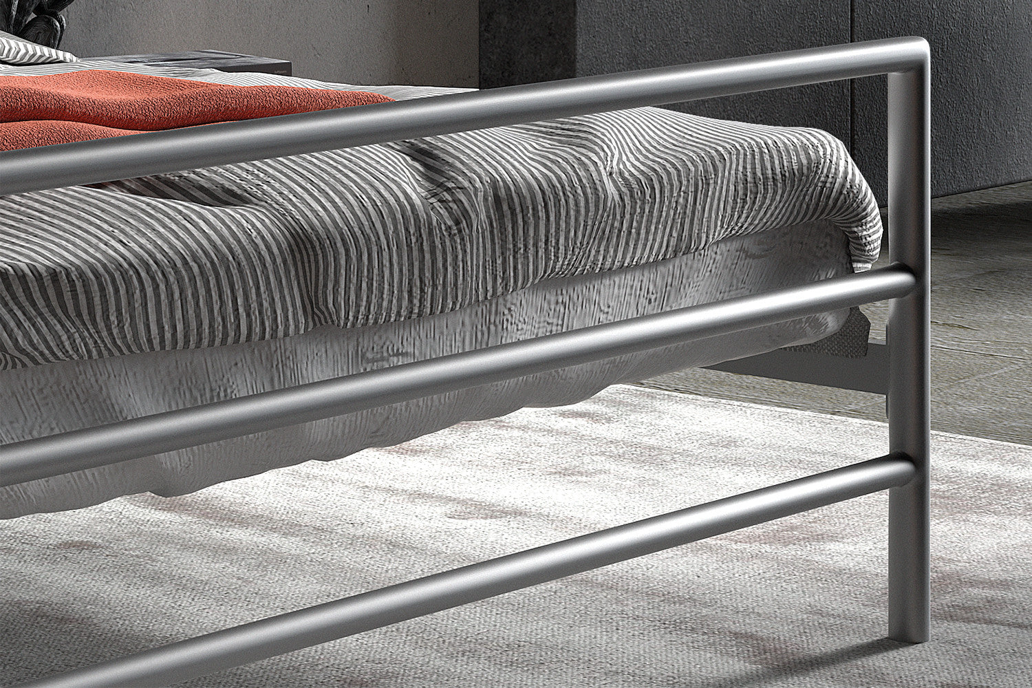 Bed 'Sandro' 140x200 met lattenbodem Grijs